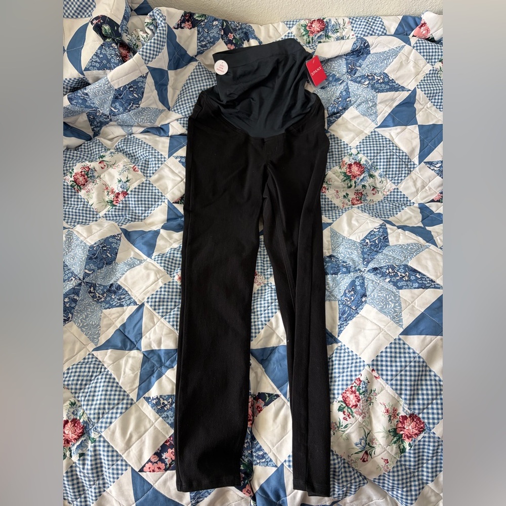 Spanx Black Maternity mama ankle jeanish Leggings XS nwt